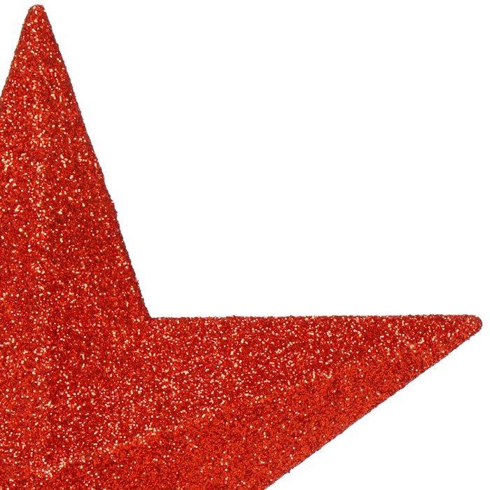 Étoile de sapin de Noël - SPRINGOS - 19 cm - Rouge - Matériau solide - Brillante