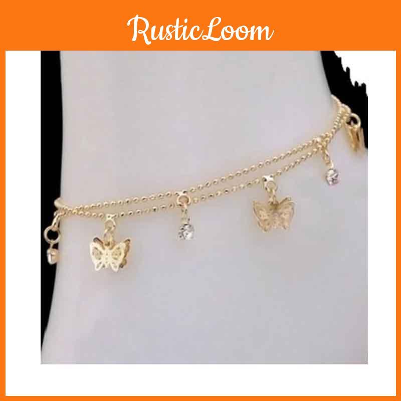 Stunning Gold Plated Butterfly Ankle Chain For Womens Beach Jewelry Collection