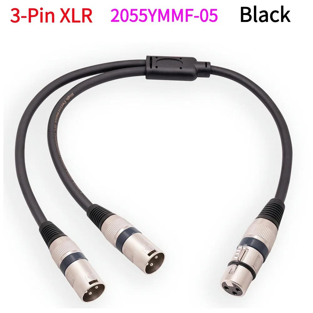 3 Pin XLR Female To Dual XLR Male Cable 50cm 3-Pin XLR Cable Noise Reduction Accessories for Amplifier Mic Speaker