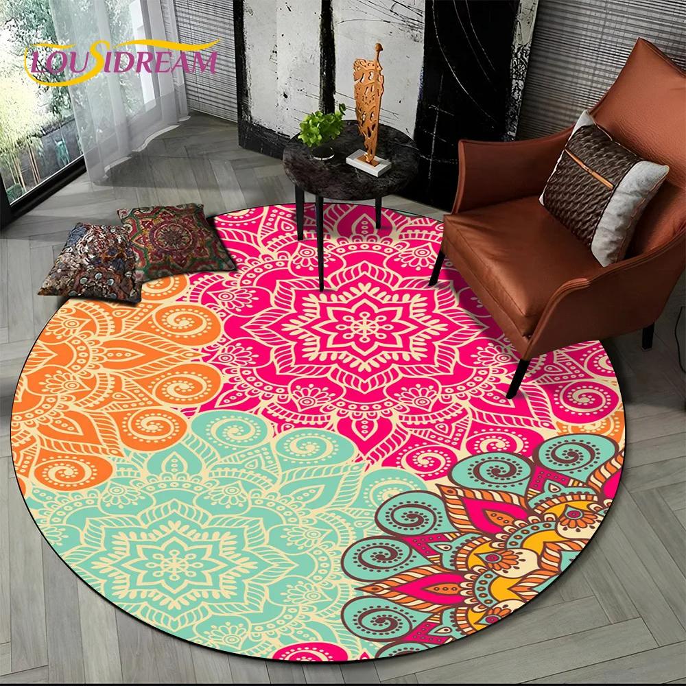 3D Mandala Meditation Nature Spirit Yoga Bohemia  Round Carpet Rug for Living Room Bedroom Child Decor,Pet Area Rug Non-slip Mat