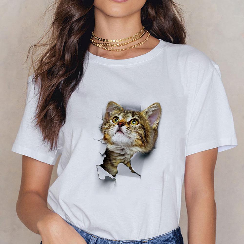 Black Cats Shirt Women with Cat Tshirt Kitten Pretty Little Thing Cute Oversized Funny Female Trendy Short Sleeve Summer Top