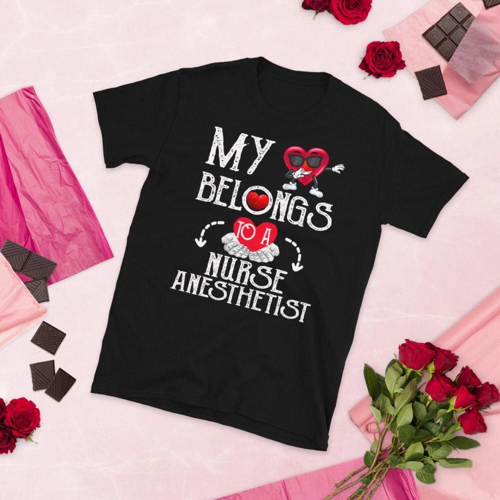 

My Heart Belongs To Nurse Valentines Day T-Shirt Couples Gift T-Shirt 3XL