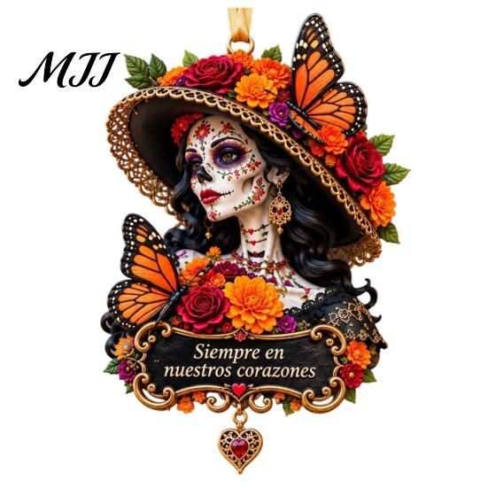 Vnitřní bytové doplňky Ozdoba na Den mrtvých, Mexická květinová kostra Závěsná dekorace, Akrylové Potřeby pro oslavu Festivalu Dia De Los Muertos