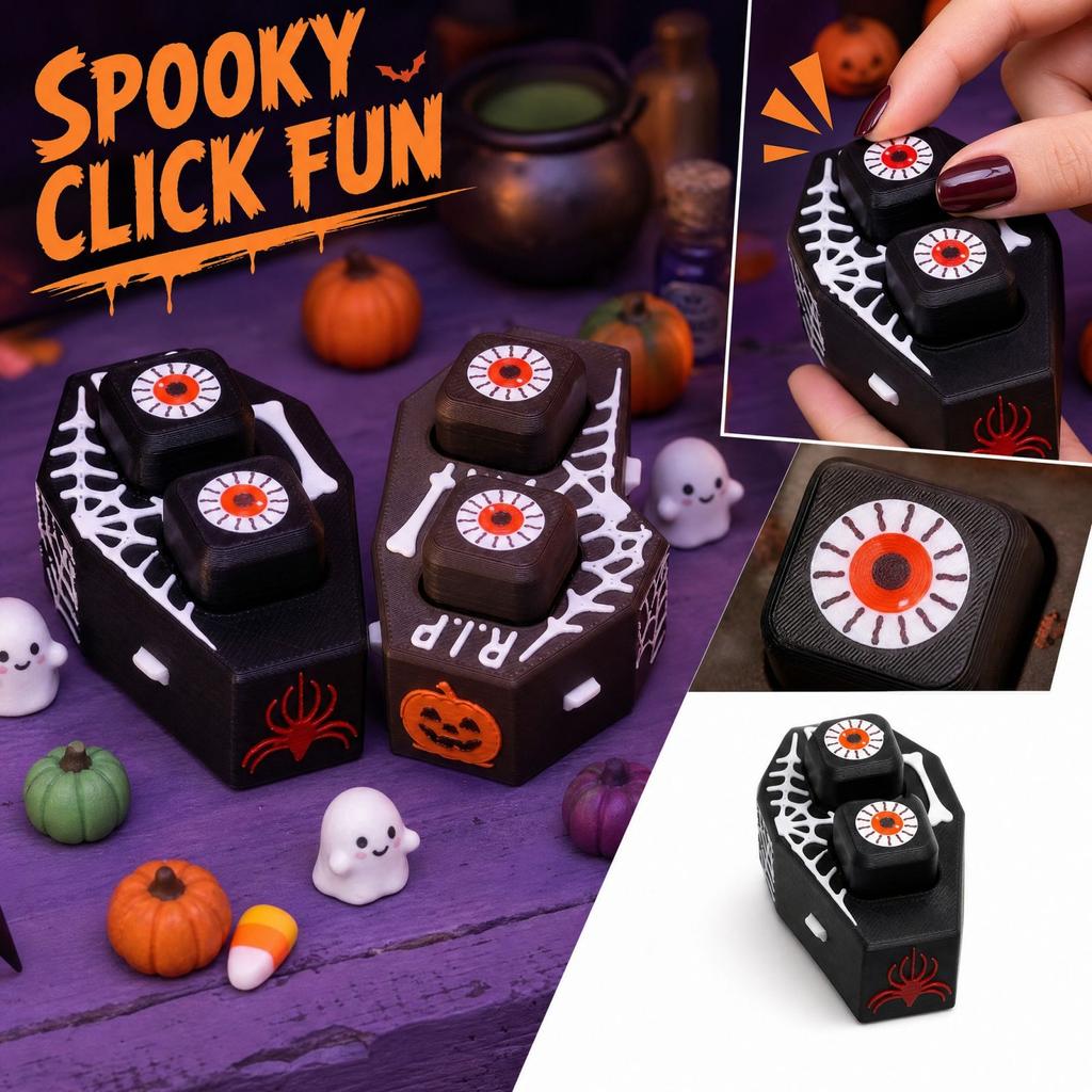 Halloween Coffin Clicker, Eyes Desk Ornament, Decorative Home