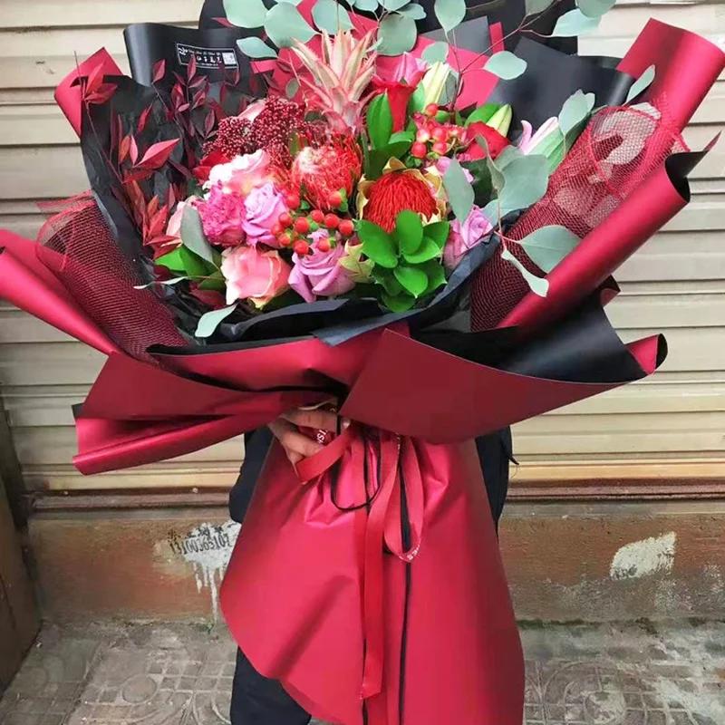 Lot de 20 feuilles de papier d'emballage imperméables pour fleurs de rose, 2 couleurs, style coréen, épais, pour cadeau, pour fleuriste