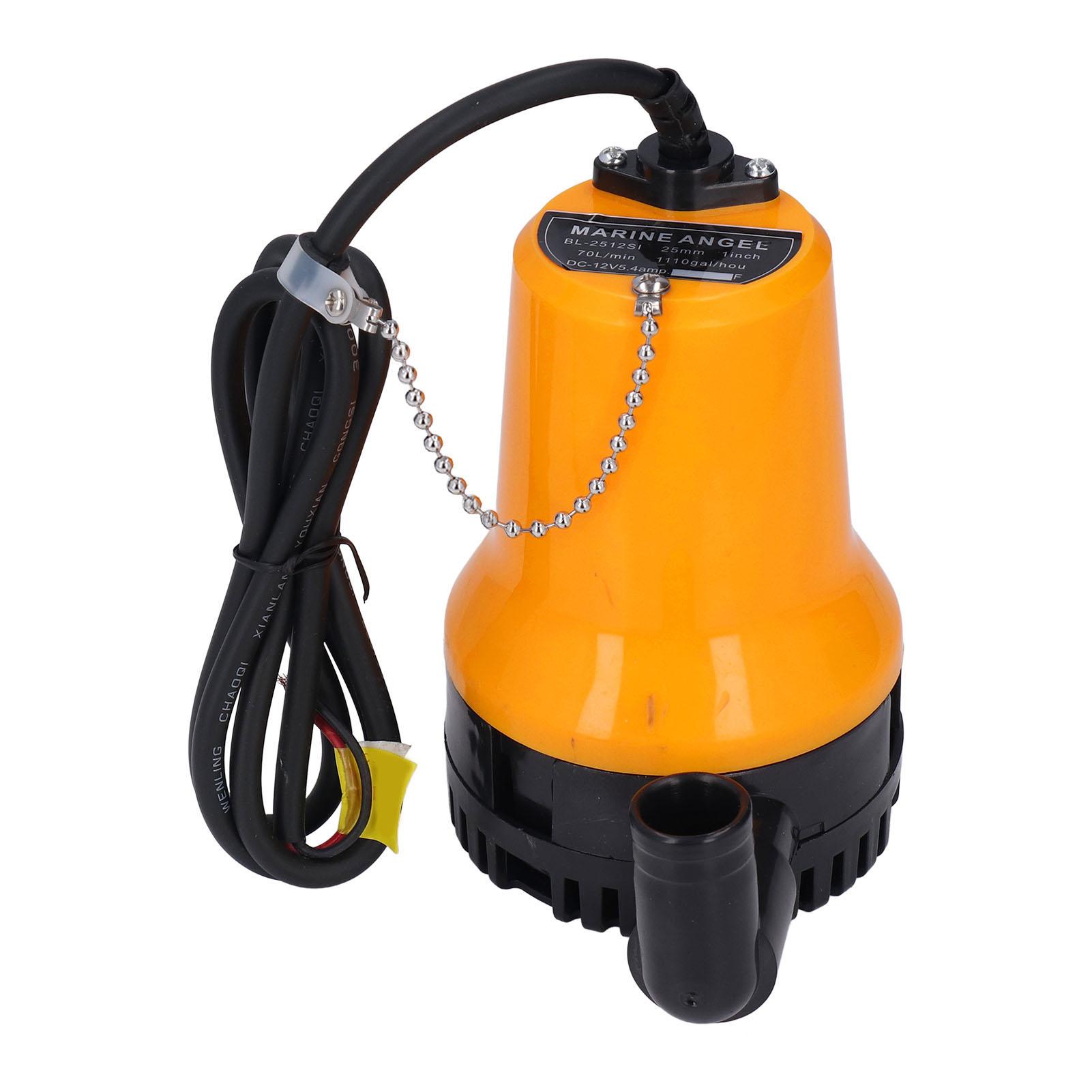 

Submersible Pump Bilge Mini 70L min 5400rpm 45W 4m Lift DC 12V for Fish Tank Boat