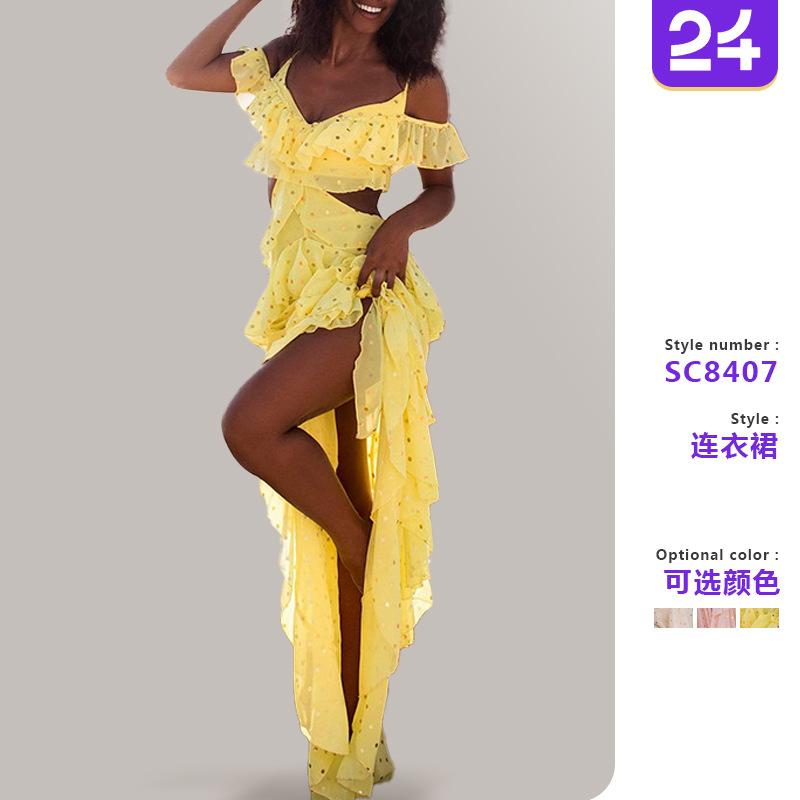 2026 new European and American cross-border Amazon dress sequins Thailand Sanya seaside vacation travel beach dress