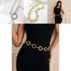 Geometric Metal Waist Chain For Women With Engraved Design For Chic Office Looks
