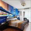 Gelbes Auto Tapete Stadt Nachtlandschaft 3d Wandbild Moderne Persönlichkeit Restaurant Clubs Tapete Dekor
