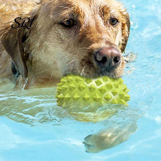 Dog Teething Toy Squeaky Durian Spiky Chew Teeth Non-toxic Cleaning for Aggressive Chewers Outdoor Training Fetch Game Long-lasting