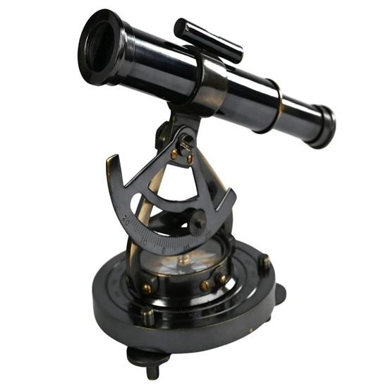 13.97 Cm Brass Alidade Telescope with Compass Nautical Maritime Decor