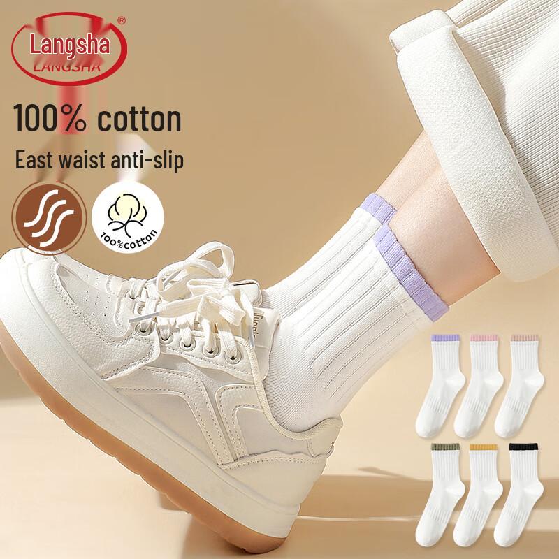 Langsha Women s Mid-Calf Cotton Socks One Size