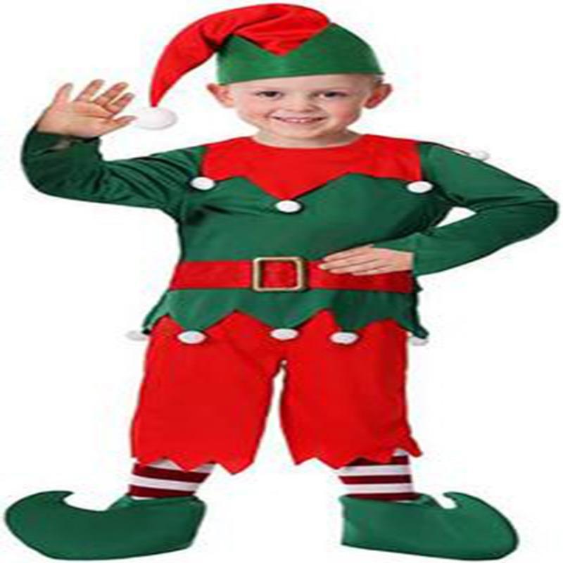 Holy Day Children's Costume Green Christmas Elf Costume Christmas Costume Three-piece Set