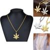 Stylish European And American Hip Hop Necklace With Alloy Maple Leaf Pendant For Men