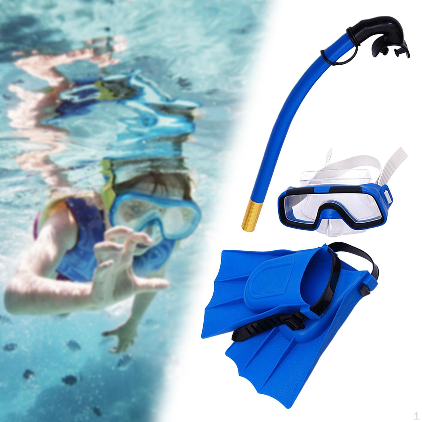 

Набір трубки, дихальної трубки, окуляри для плавання, аксесуари, неб’ючі плавання Blue EUSize 35 to 39