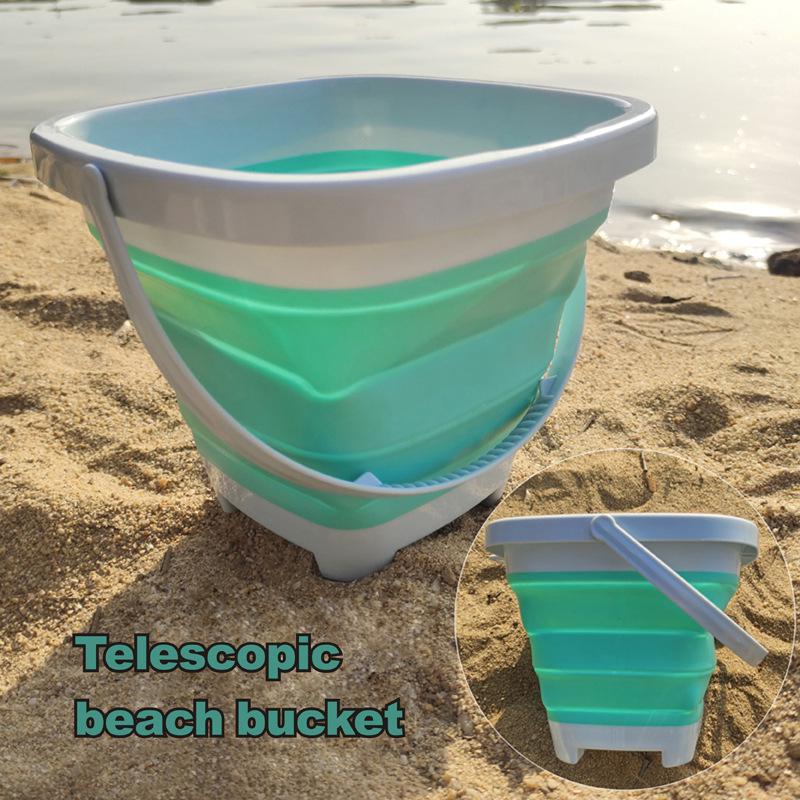 

Детское портативное силиконовое складное пляжное ведро, набор игрушек