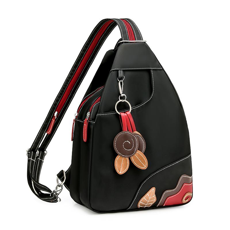 Multifunktionaler Rucksack Colorblock Große Kapazität Retro Brusttasche