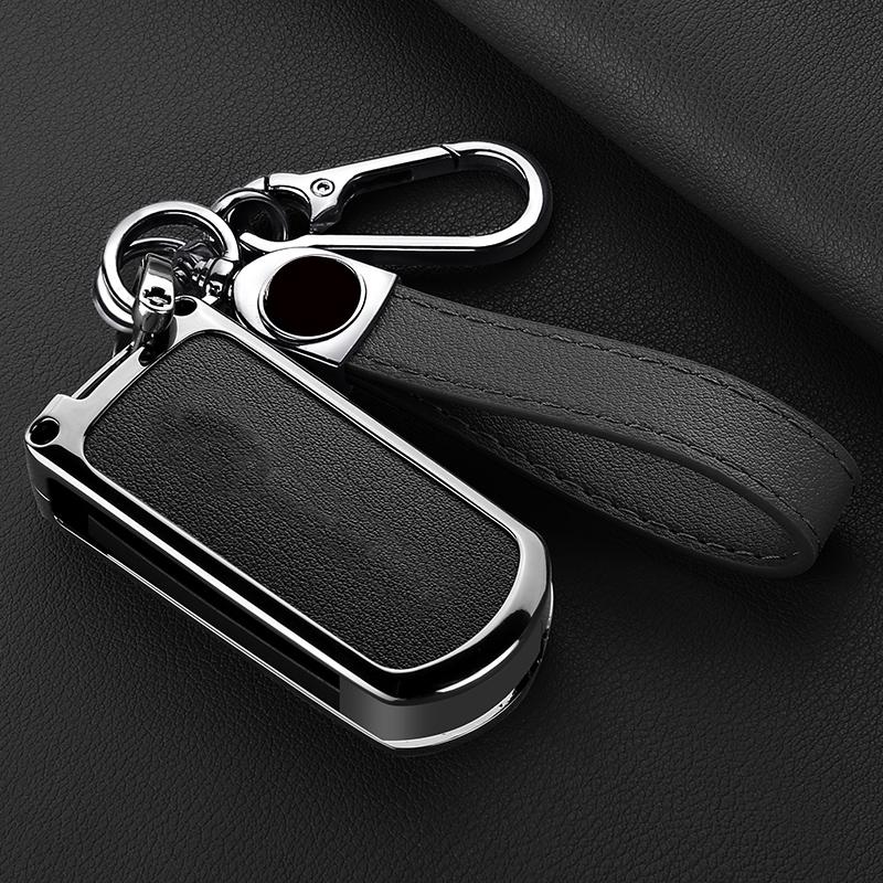 2 3-Button Zinc Alloy Leather Car Key Cover Is Suitable For Mazda Demio 2 3 5 6 8 M3 M5 M6 Cx-5 Cx-5 Cx-7 Cx9 Rx8 Mx5 Keychains