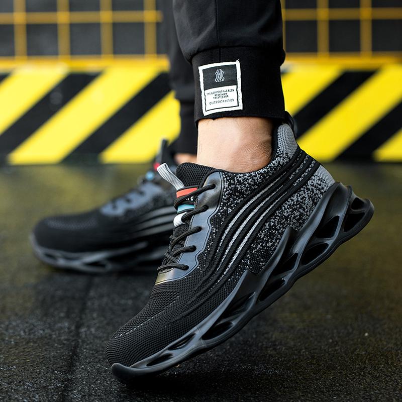 Fashion Steel Toe Safety Shoes Man Lightweight Breathable Mesh Work Shoes Protective Anti-slip Sports Safety Work Sneakers for Men Women