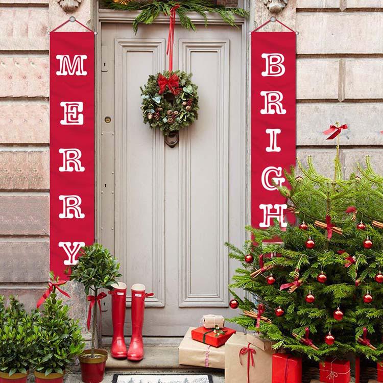 Christmas Door Banners: Hanging Flags & Decorative Curtains for Popular Holiday Display