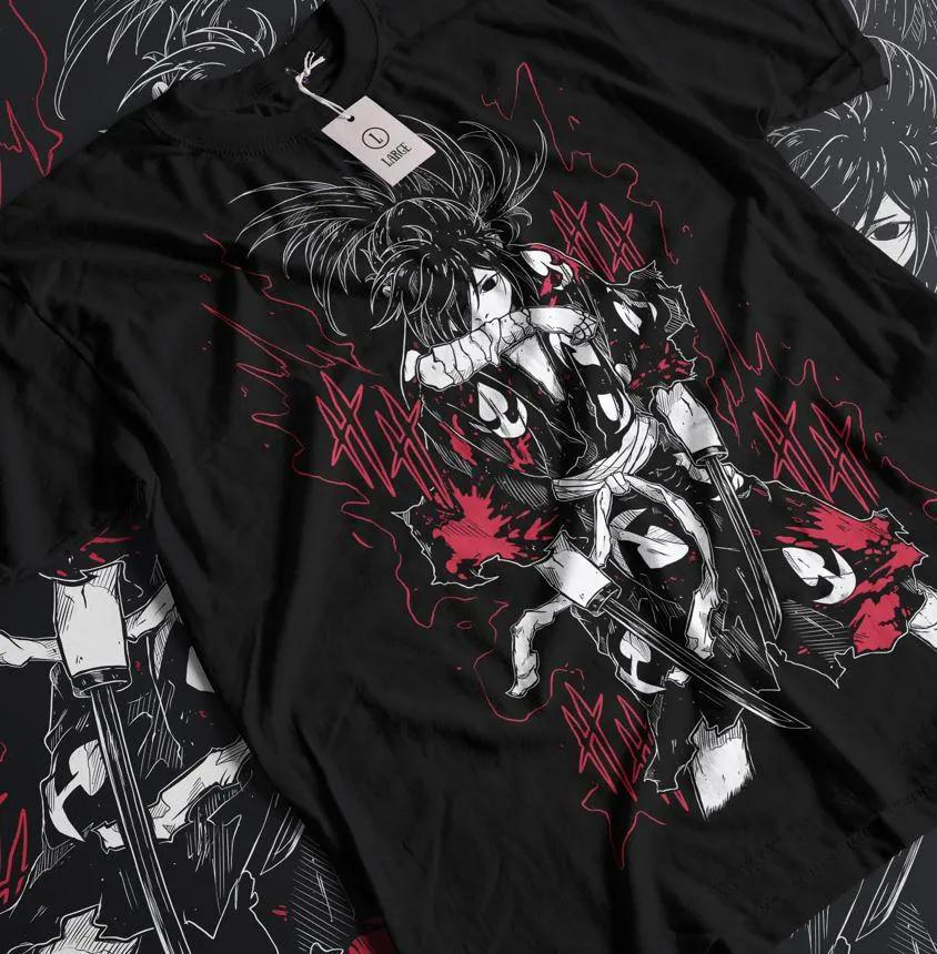 Summer Hot Selling Mens Dororo Anime Round Neck Short Sleeved Tshirt Hyakkimaru Pattern Tshirt Comic Shirt