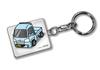 MKJP Custom Key Chain Hijet Truck JUMBO Base: White, Base: White Car Color: Light Blue