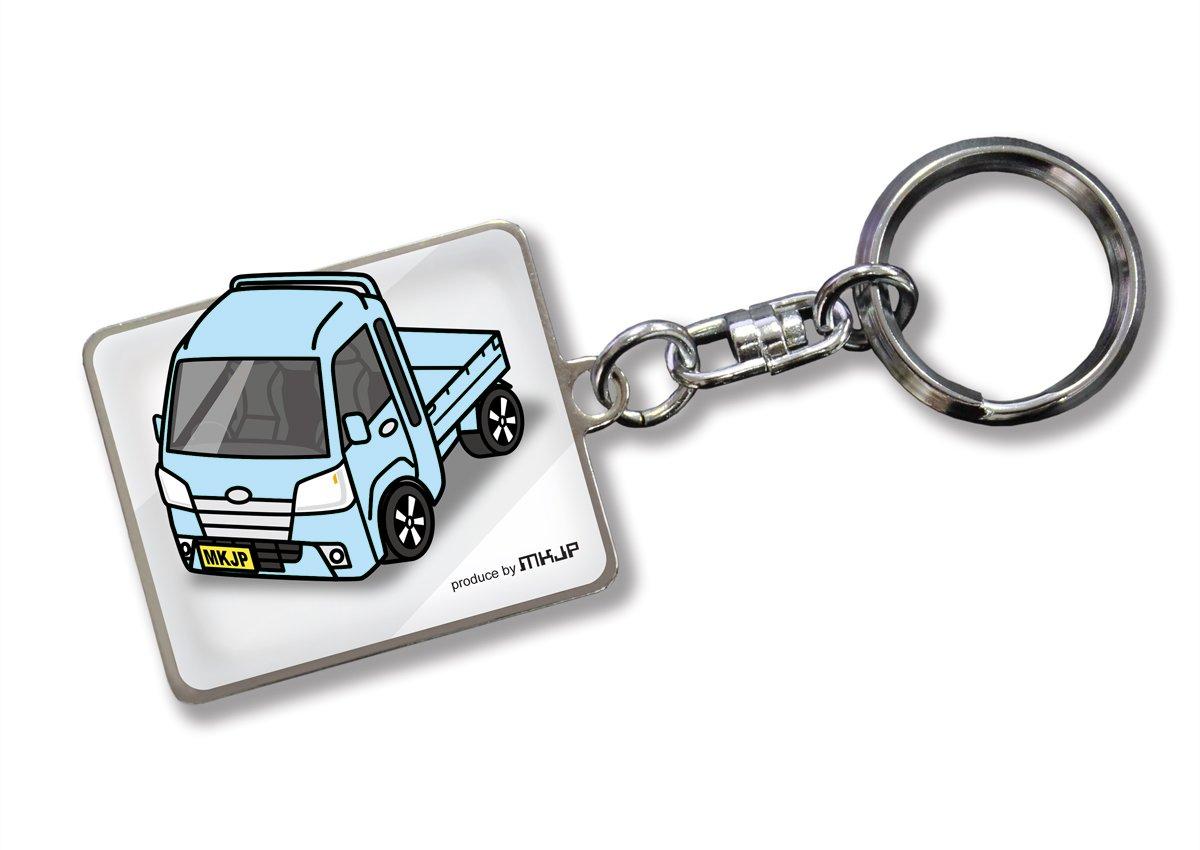 

MKJP Custom Key Chain Hijet Truck JUMBO Base: White, Base: White Car Color: Light Blue синий