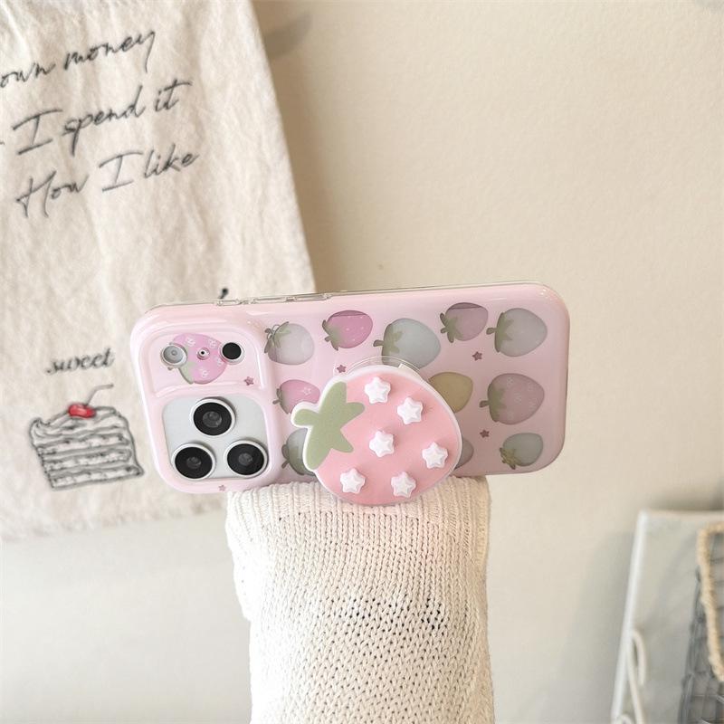

Creative Semi-Transparent Strawberry Case for iPhone 17/16 Pro Max/15/14 14 Pro