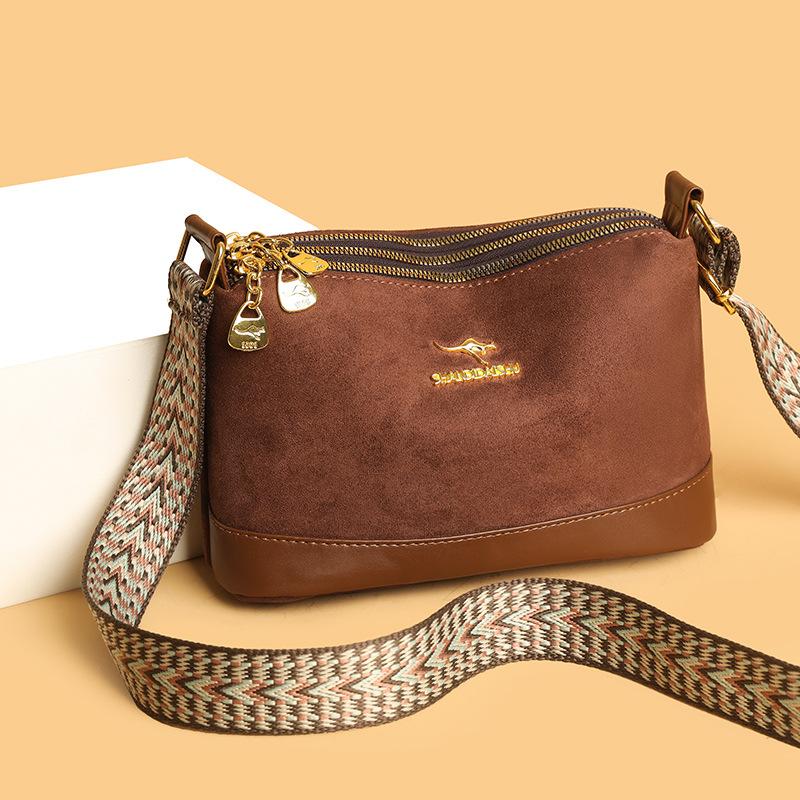 Multi-layer Large-capacity Crossbody Bag, Simple and Casual, Lightweight, Mid-aged Single-shoulder Bag
