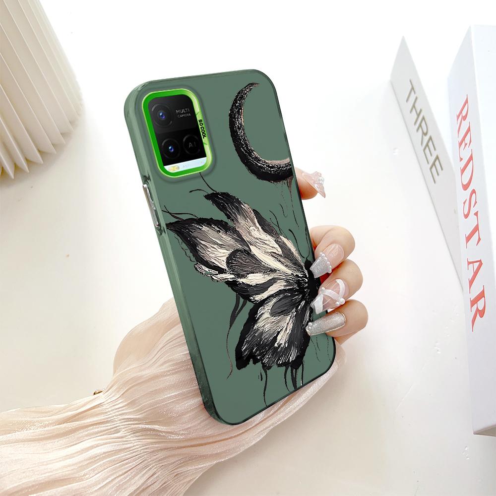 Painted Pattern Colorful Sliver Double Sided Hard Shell Shockproof Anti-fall Phone Casing for Vivo