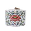 Creative Painted Flower Ceramic Ashtray Dustproof Office Ashtray with Lid Home Cylindrical Ceramic Ashtray Gift Home Decoration