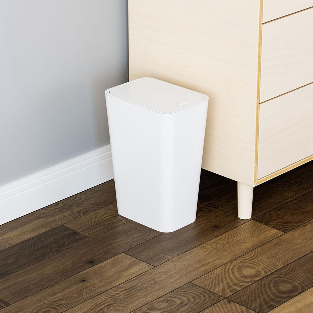 Kleiner Mülleimer mit Deckel, 10 Liter Plastikmülleimer mit Klappdeckel, Geeignet für Badezimmer, Schlafzimmer, Büros, Küchen