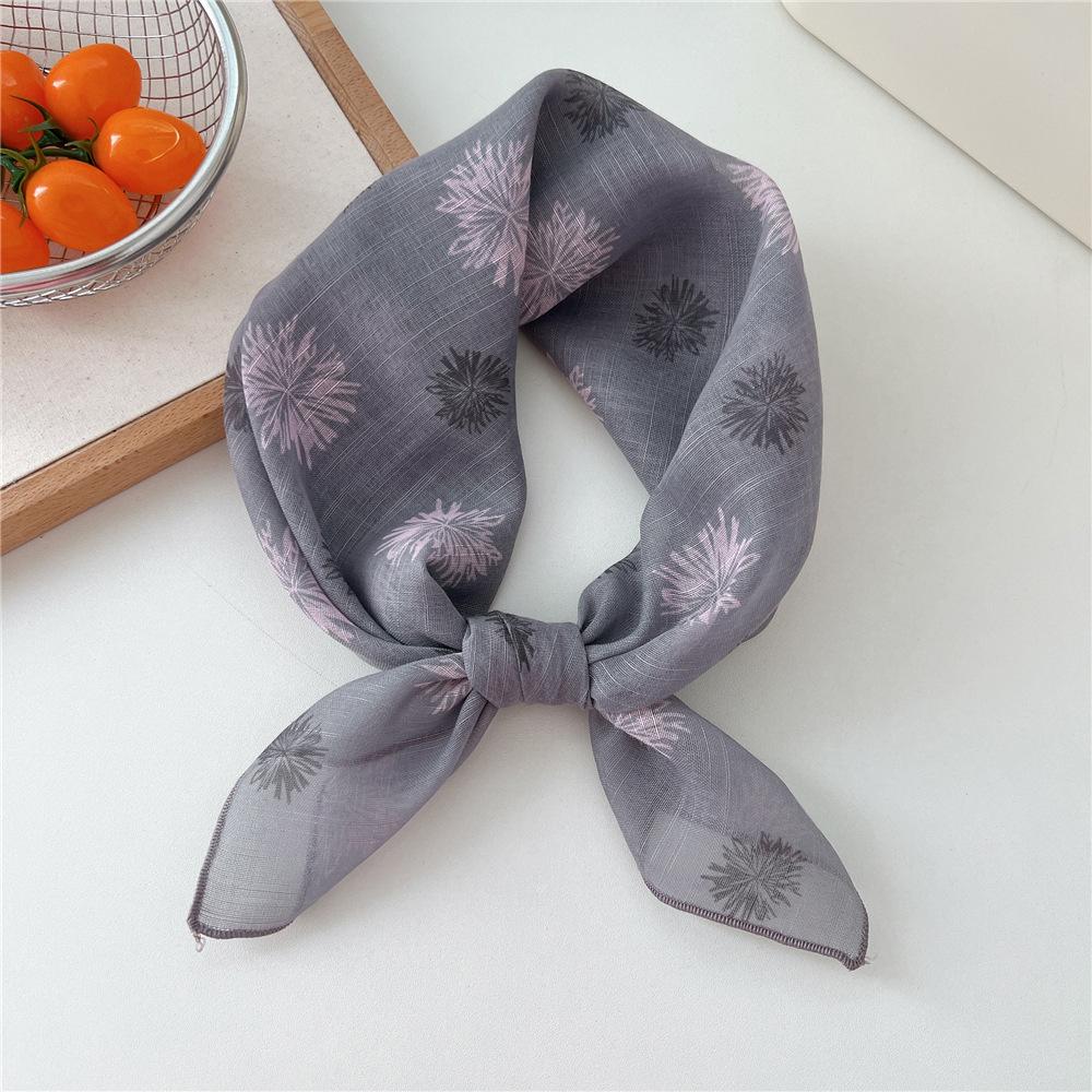 58cm Ladies Cotton Linen Handkerchief Neck Scarves Women Square Wraps Fresh Bandana Head Scarfs Small Neckerchief Bag Scarf