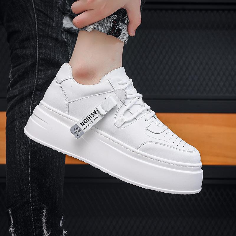Men's shoes increase in height in spring and autumn, small white shoes, men's thick-soled muffin shoes, leisure sports, Guochao niche board shoes, al