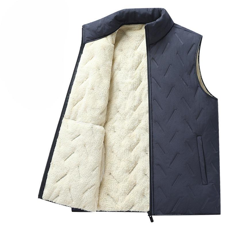 

Жилет из овечьей шерсти, мужской, осенне-зимний, новый стиль, костюм папы, теплый жилет, куртка с зажимом для лошади 6XL