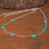 Collar de Cadena con Cuentas de Ópalo Verde Pulidas: Ópalo Etíope, Plata de Ley/Chapado en Oro