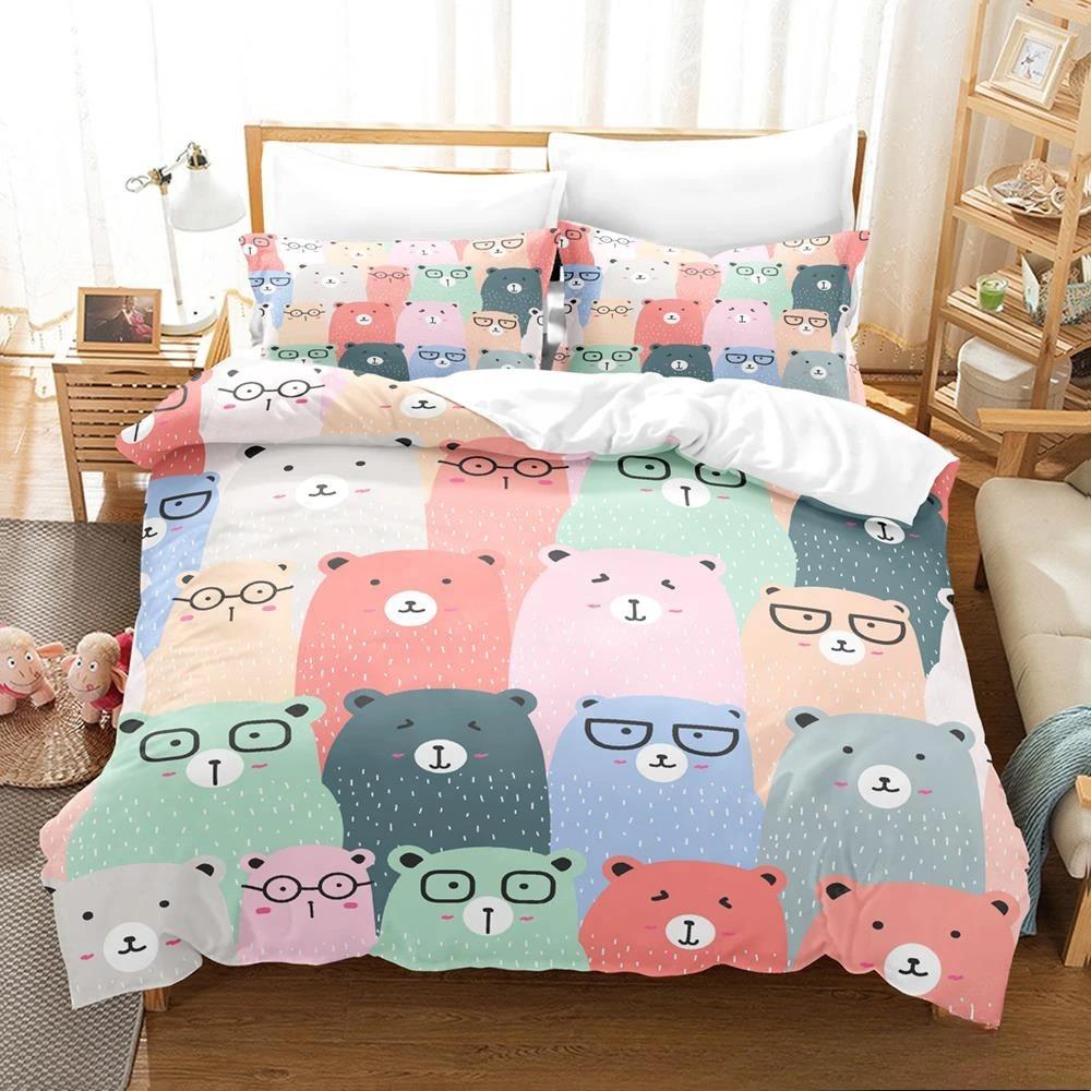 Kawaii Capybaras Sengetøy Sett Enkelt Twin Full Queen King Size Sengesett Aldult Barn Soverom Dynetrekk Sett 3D sengetøy sett