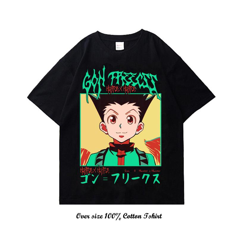 Japanese Anime Hunter X Hunter Graphic Print T Shirt Vintage Plus Size Cotton Crew Neck Short Sleeve T Shirt Women Men