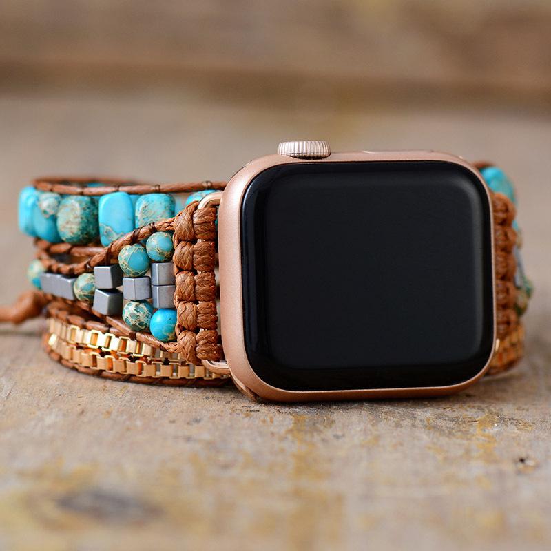 Императорский камень 3-слойные Apple Watch с браслетом Богемские украшения