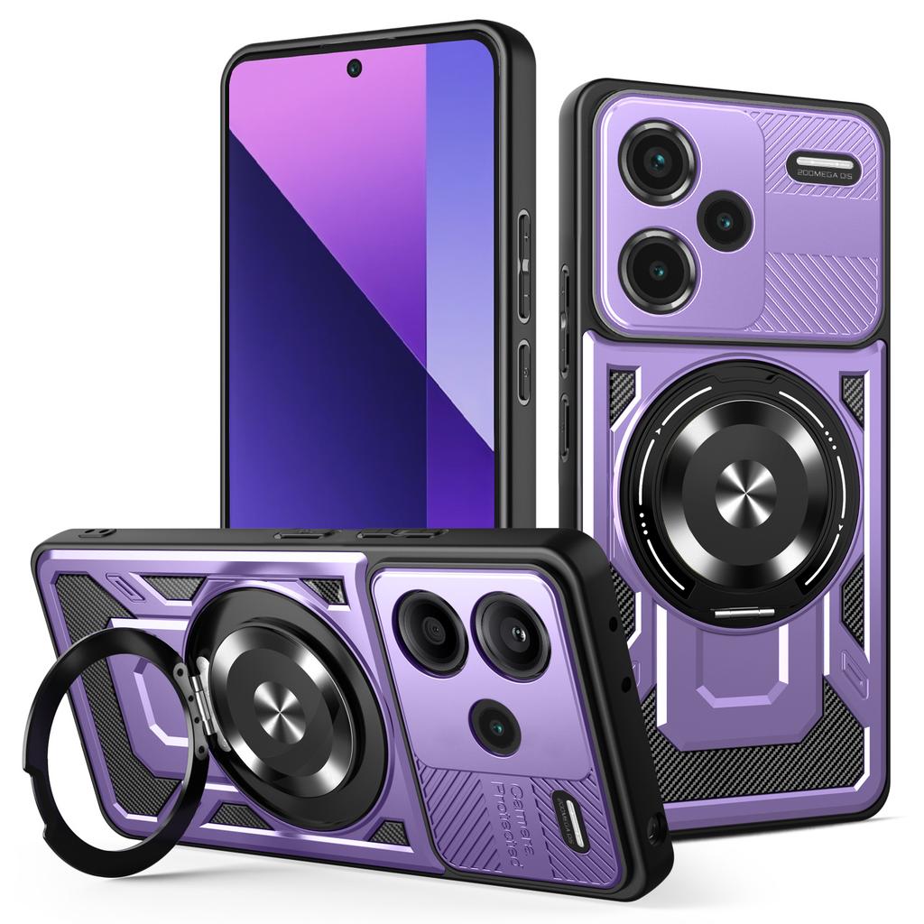 For Xiaomi Redmi Note 13 Pro+ 5G Magnetic Case Rotating Kickstand TPU+PC Phone Cover