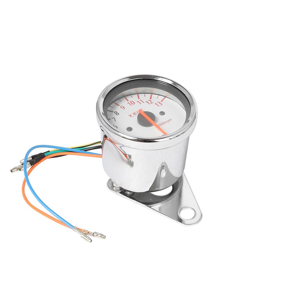 Retro Universal Motorcycle Tachometer LCD Signal Speedometer Odometer Gauge 13000RPM Chrome For Cafe Racer Harley Honda Yamaha