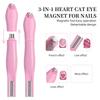 Imán 3D para Uñas Corazón de Amor 3 en 1 Efecto Ojo de Gato Doble Línea Patrón Luna Serpiente Uña Francesa Atracción UV Palo Magnético Manicura