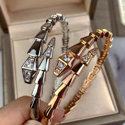 Bracelet Os de Serpent pour Couples Sans Décoloration, Bracelet en Forme de Serpent Gueule Ouverte pour Filles avec une Sensation Haut de Gamme