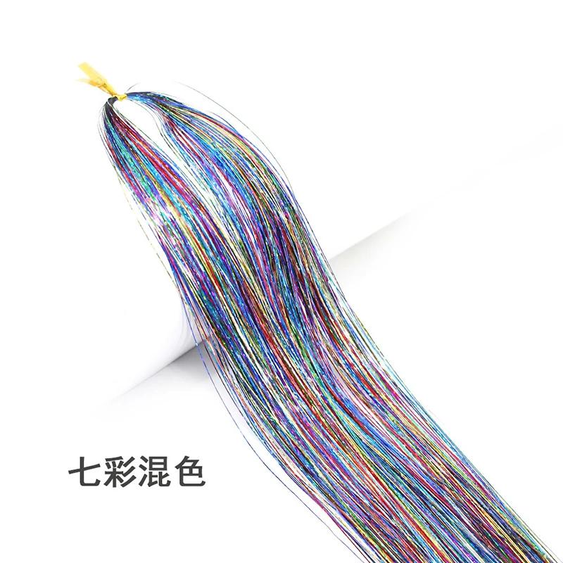 Shiny Sparkle Hair Tinsel Kit Rainbow Women Colorful Glitter Bling Hair Extension Twinkle Hair Dazzles Accessories for Braiding
