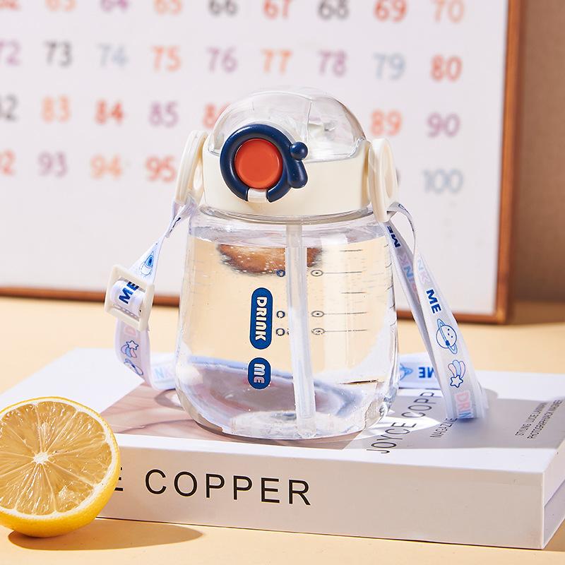 

Детский стакан для воды, детский стакан-непроливайка, милый простой студенческий стакан с соломинкой, универсальная бутылка для воды, пластиковый стакан 500ml белый