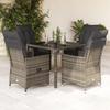 Vidaxl 5-Cz. Garden Furniture Set With Cushions, Grey, PE Rattan