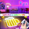 5V USB RGB Neon Strip Light Music Sync Waterproof Flexible LED Rope with 24Key Remote for Room Wall Kitchen Party Decor Lighting
