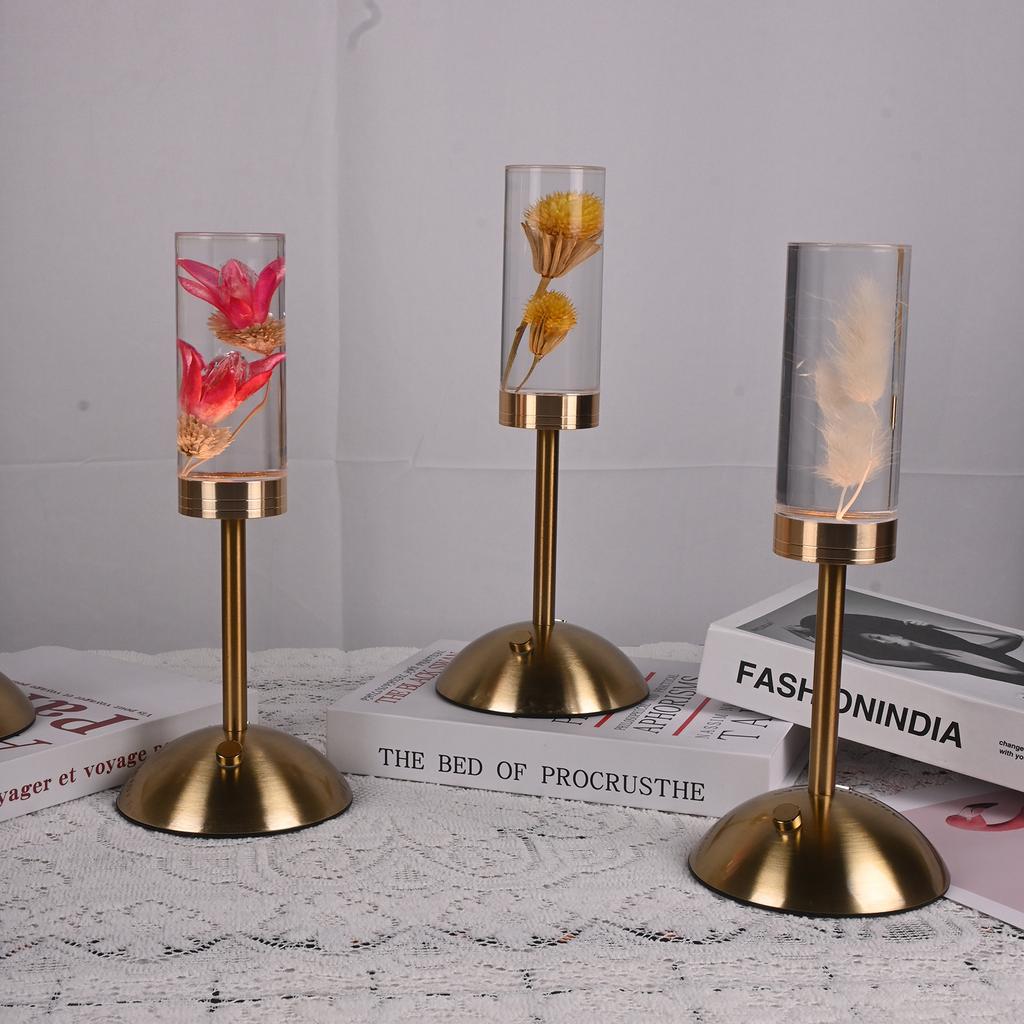 Aeon Flower Acrylic Table Lamp Bedroom Bedside Lamp Ambience Decorative Ornament Touch Switch + USB
