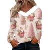 Long Sleeve Shirts For Women Cute Tops Christmas Prints Tees Blouses Casual Plus Size Basic Tops Pullover