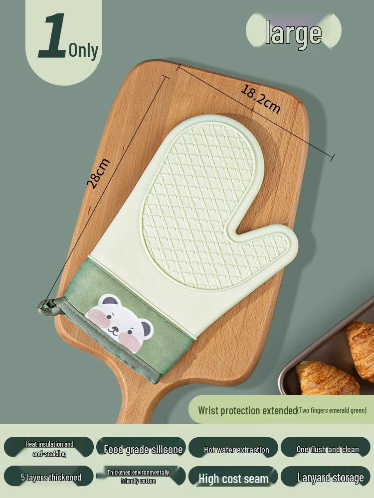 Guanti da forno in silicone resistenti al calore: Antiscivolo, Spesso, Impermeabile, Protezione Anti-Scottatura